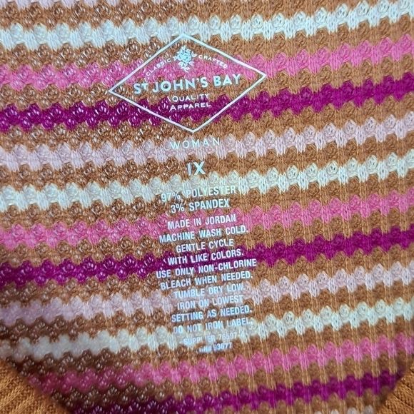 NWT ST. JOHNS BAY STRIPE THERMAL TOP - Picture 6 of 6